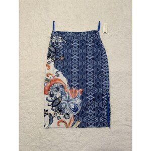 NWT Moulinette Soeurs Anthropologie Women's Skirt Blue Floral Pencil Sz 0